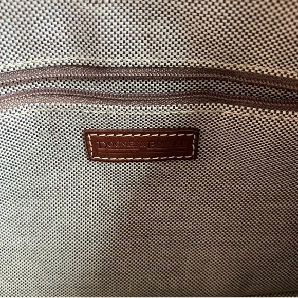 Dooney & Bourke Small Brown Logo Crescent Hobo - Picture 3 of 9